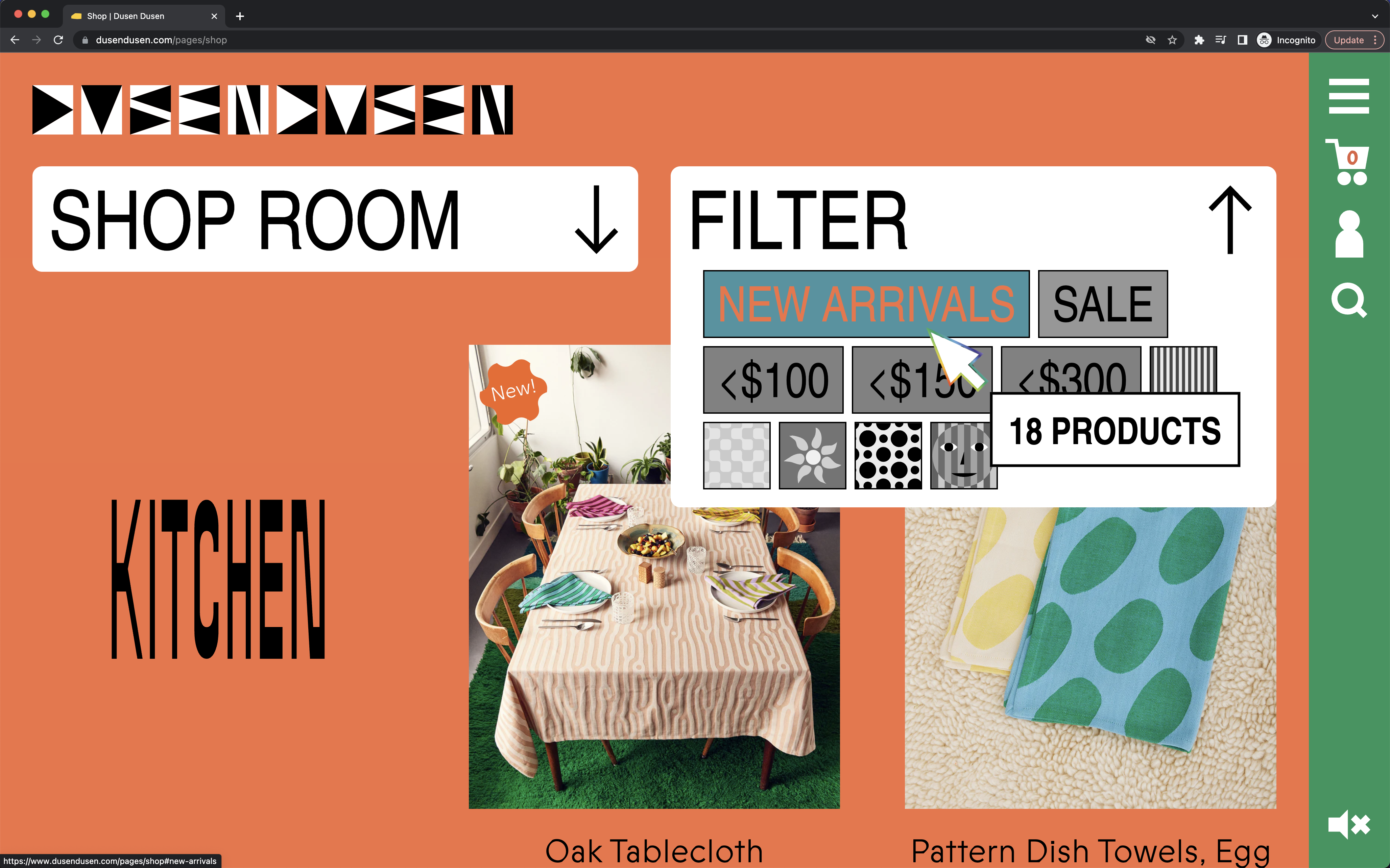 The shop page has some positively enormous menus, with filters and all that kinda stuff.